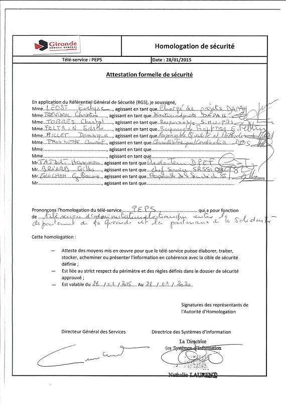 attestation securite signee